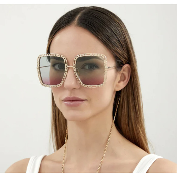 NEW GUCCI GG1033S - 003 Chain Sunglasses - Picture 5 of 10